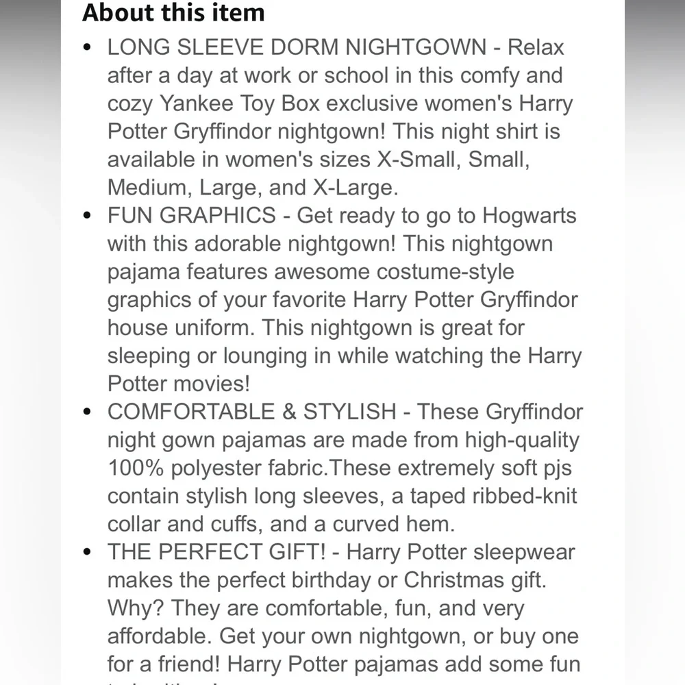 Warner Bros. Harry Potter Dress sz Small Gryffindor Crest Costume Long sleeve - Picture 2 of 5